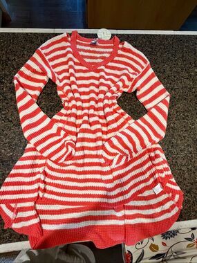 NWT Hayden Los Angeles stripped knit sweater dress in coral and white